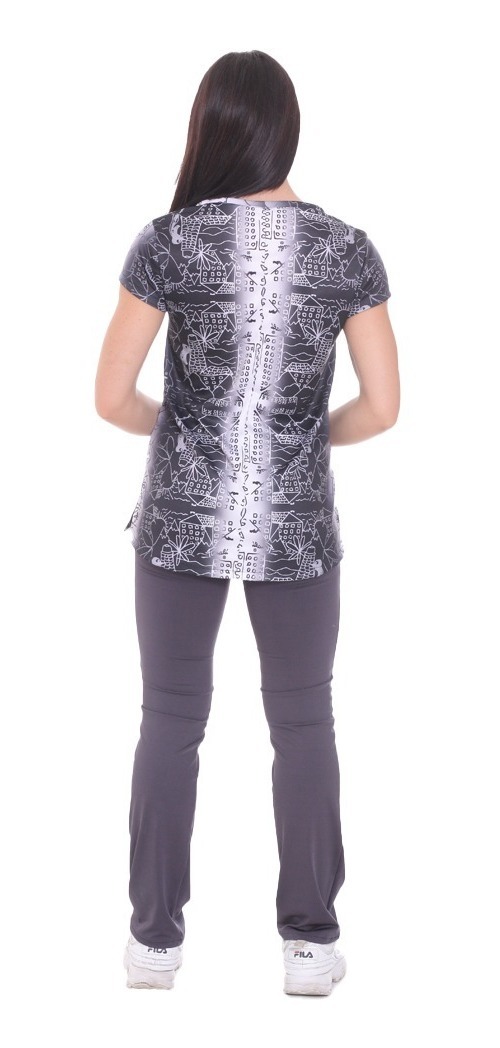 Remera Larga Con Manga Corta Estampada Talle Grande - Imagen 5