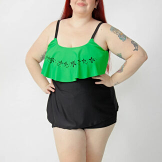 Tankini Con Volado Calado Láser Talles Grandes (solo Remera)