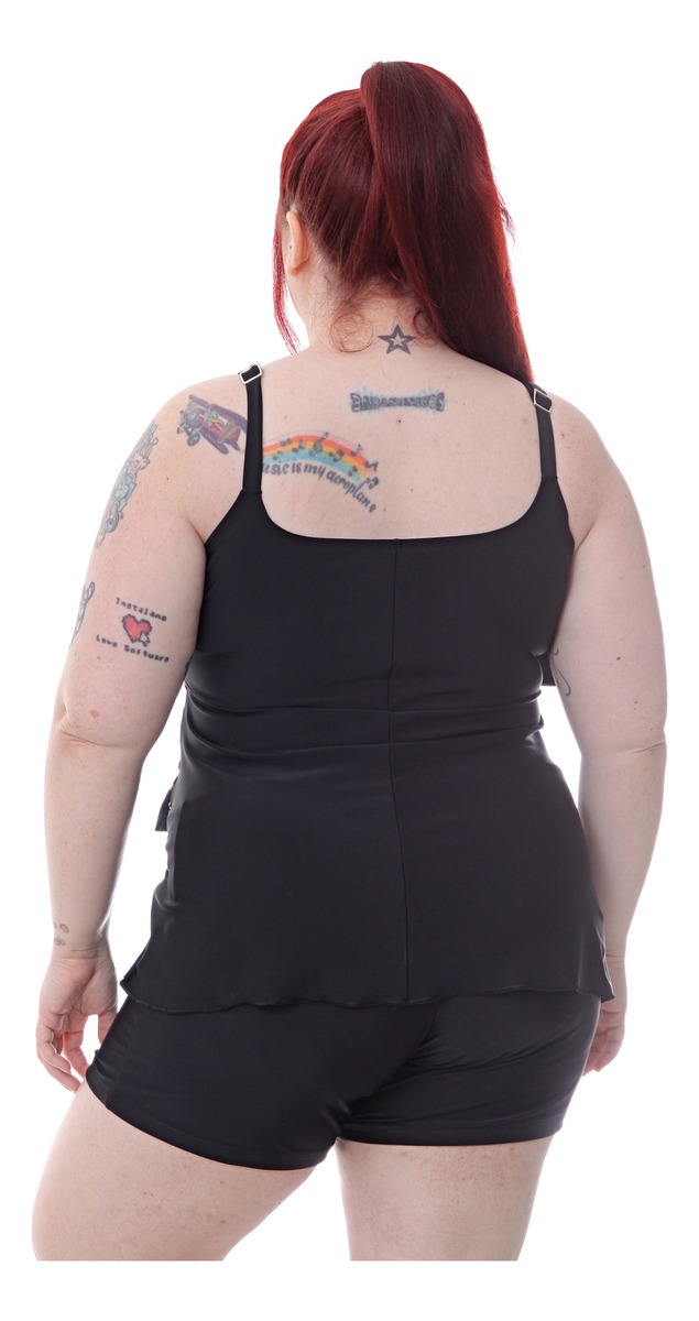 Tankini C/ Volados Amplia Talles Grandes (solo Remera) - Imagen 5