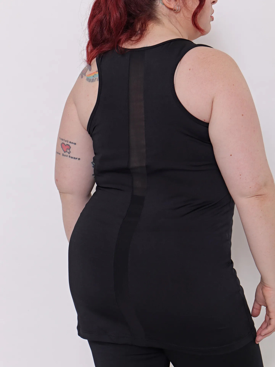 Musculosa Deportiva Mujer Larga Detalle Tull Talles Grandes - Imagen 8