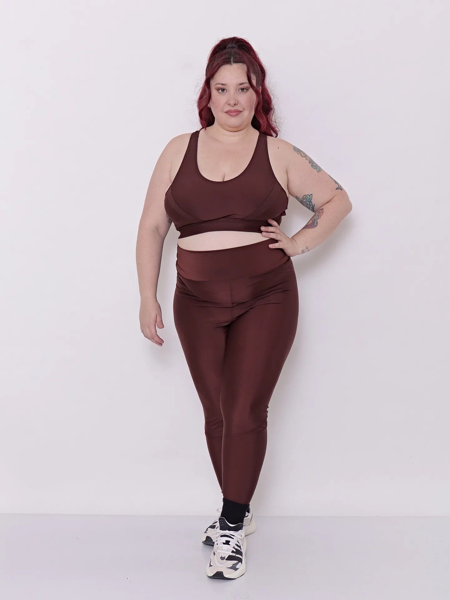 Calza Larga Lycra Combinada Textura Tiro Alto Talles Grandes - Imagen 10