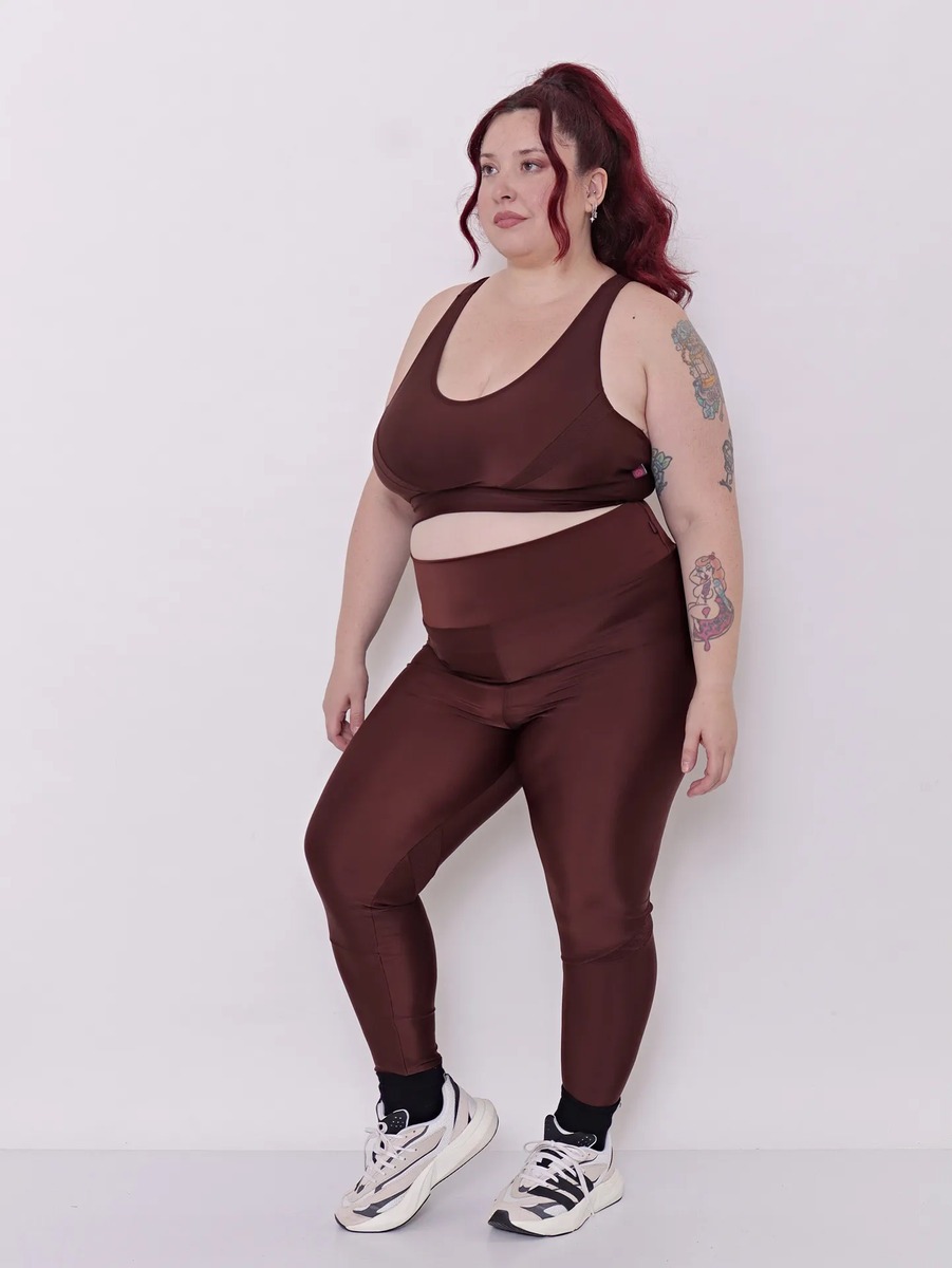 Calza Larga Lycra Combinada Textura Tiro Alto Talles Grandes - Imagen 12