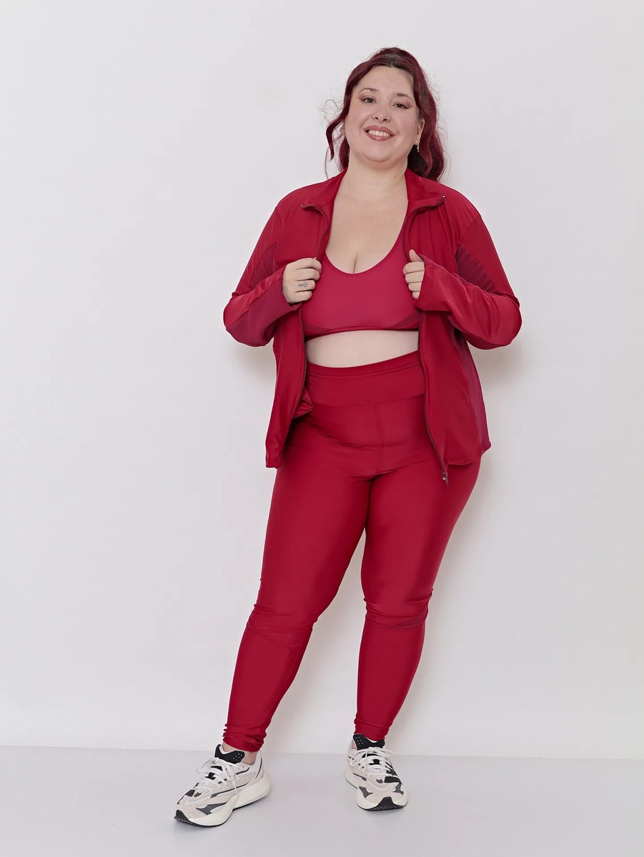 Calza Larga Lycra Combinada Textura Tiro Alto Talles Grandes - Imagen 9