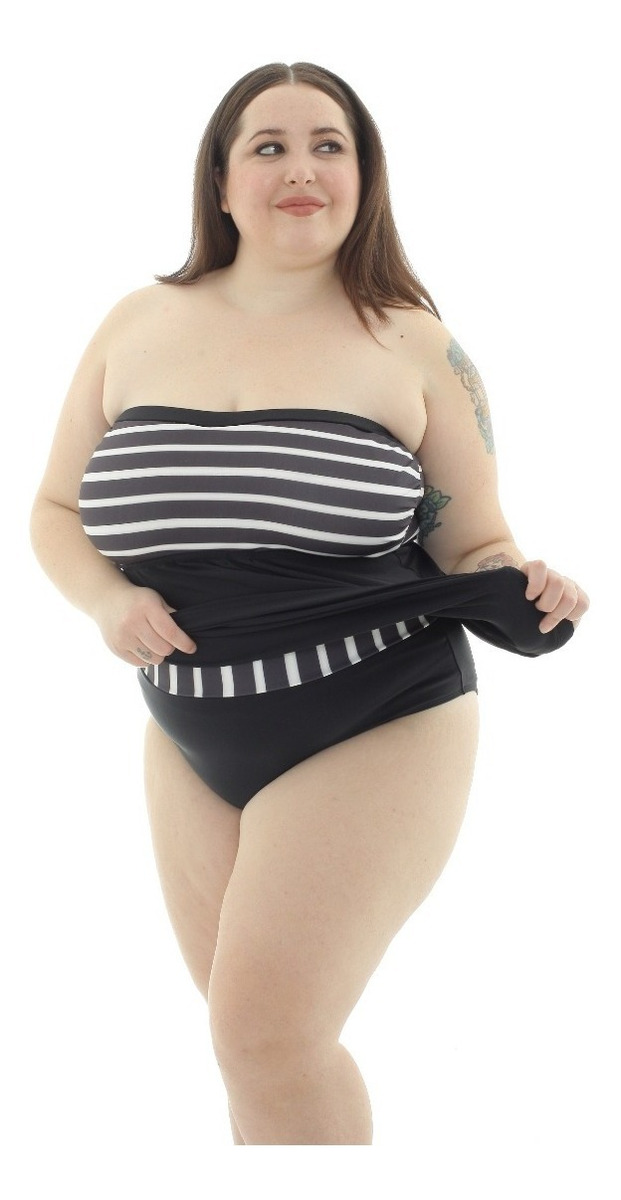 Tankini Strapless Suelta Forrada Talles Grandes (soloremera) - Imagen 9