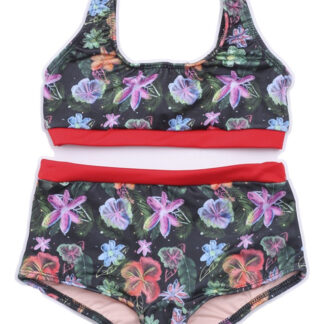 Malla De Nena Bikini Conjunto Short Y Top Estampada