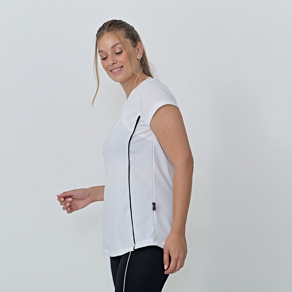 Remera Deportiva Mujer Manga Corta Tela Dry Fit Con Vivos - Imagen 5