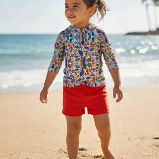 Conjunto Malla De Niños Unisex Remera Protección Uv Y Short