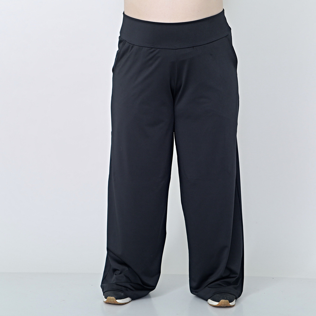Pantalón Ancho Microfibra Con Lycra Tiro Alto Talles Grandes - Imagen 5
