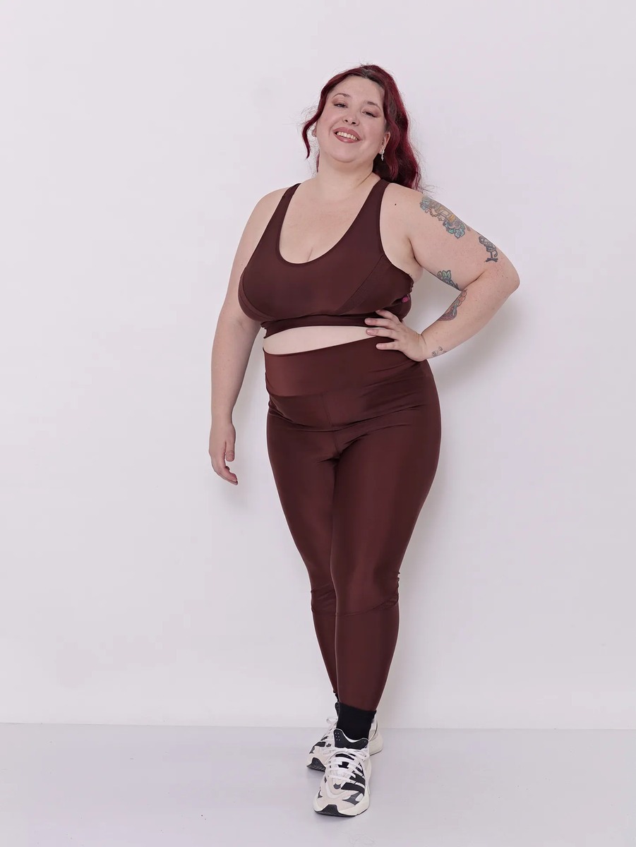 Calza Larga Lycra Combinada Textura Tiro Alto Talles Grandes - Imagen 11